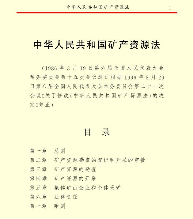 中華人民共和國礦產資源法